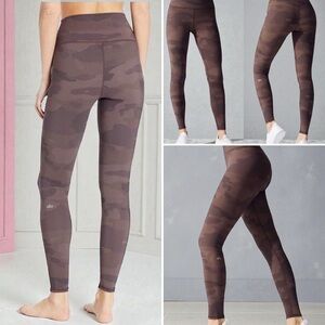 Alo Yoga Coco Camo Brown Military Gym Vapor High Waisted Leggings Women S